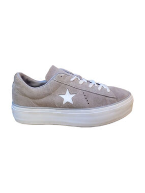 Converse One Star Platform Gray Suede Women's Athletic Shoes